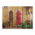 Ricki&Aposs Rugs 33 x 24 in. Red Door Inside & Outside Cedar Wall Art RI635326